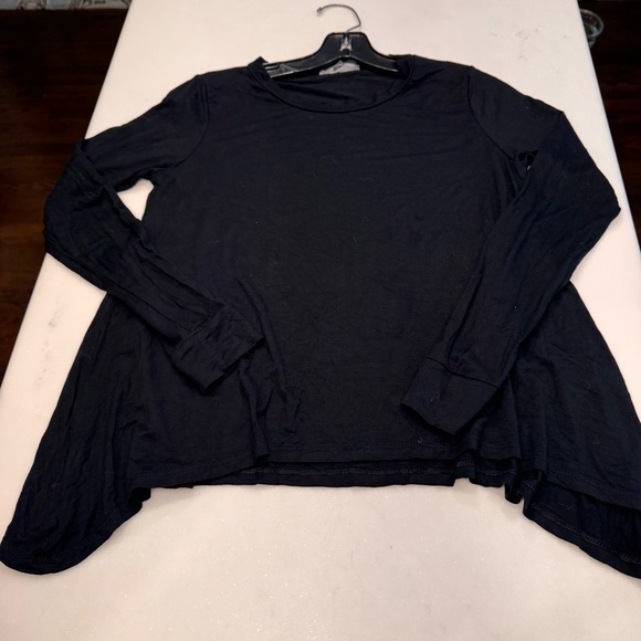 DON’T ASK WHY ITALY Long Sleeve Women's One Size Top Black Asymmetrical Hem - Picture 10 of 10